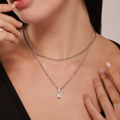 18K Gold-Plated Layered Cubic Zirconia Necklace
