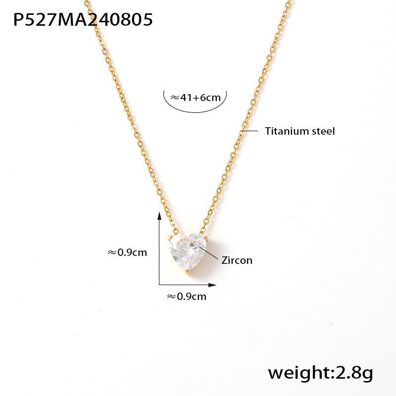 18K Gold-Plated Heart Pendant Necklace & Chain