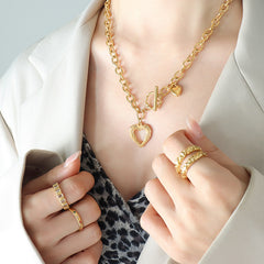 Open Heart Toggle Chain Necklace
