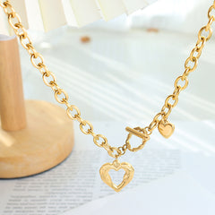 Open Heart Toggle Chain Necklace