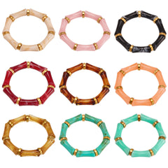 Color Resin Bamboo-Style Bangle