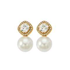 18K Gold-Plated Cubic Zirconia Pearl-Look Drops