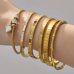 18K Gold-Plated Sparkling Bangle Bracelet