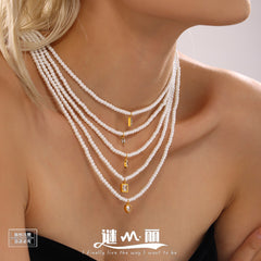 Shell Pearl-Look Geometric Pendant Necklace Designs