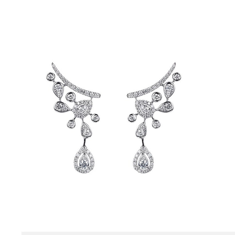 Camille Pavé Teardrop Stud Earrings No. 491131