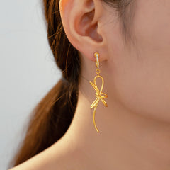 Knotted Line Drop Earrings