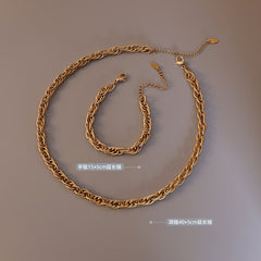 Twisted Rope Chain Necklace and Bracelet