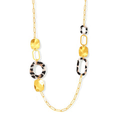 18K Gold-Plated Long Leopard-Pattern Necklace