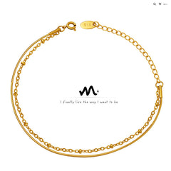 18K Gold-Plated Double-Layer Chain Bracelet