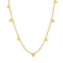18K Gold-Plated Triangle Charm Necklace