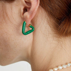 Marielle Enamel Triangle Stud Earrings