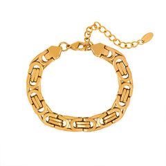 Gold-Tone Rounded Link Bracelet