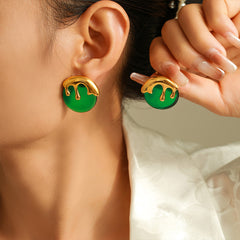 Pastel Resin Drip Stud Earrings