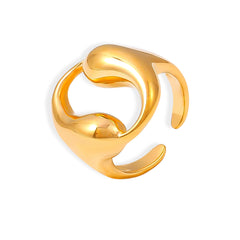 18K Gold-Plated Double Teardrop Open Ring