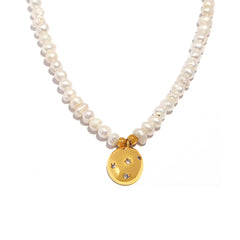 Freshwater Pearl Coin-Accent Necklace