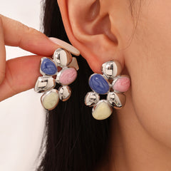 Multicolor Enamel Sculptural Drop Earrings