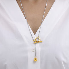 Adjustable Toggle and Ball Drop Long Necklace