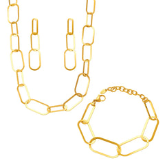 18K Gold-Plated Rectangular Link Jewelry