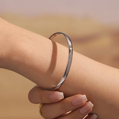 18K Gold-Plated 5 mm Rounded Bangle Bracelet