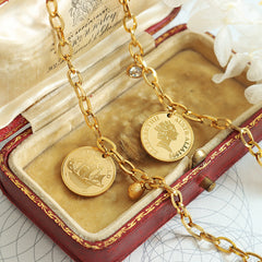 Coin Charm Chain Bracelet