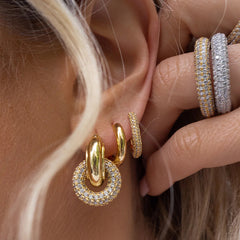 Daphne Vintage-Inspired Pavé Hoop Earrings