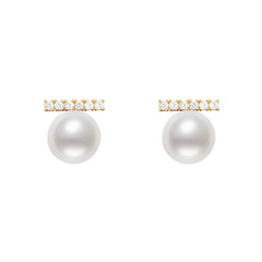 Daphne Vintage-Inspired Pearl Pavé Stud Earrings No. 996667