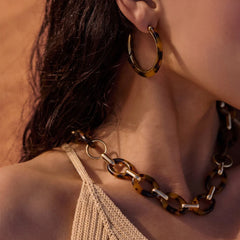 Daphne Statement Leopard Hoop Earrings