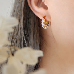 Pearl-Look U-Shaped Hoop Earrings