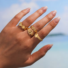 Gold-Tone Sculptural Open Ring