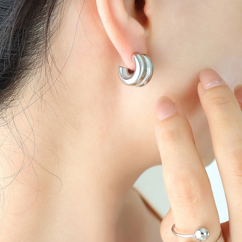 18K Gold-Plated Polished Huggie Hoop Earrings