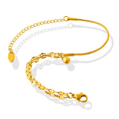 Gold-Tone Layered Bead Chain Bracelet