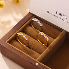 18K Gold-Plated & Silver-Tone Cubic Zirconia Band Ring