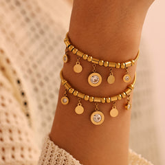 Roman Numeral Coin Charm Necklace or Bracelet