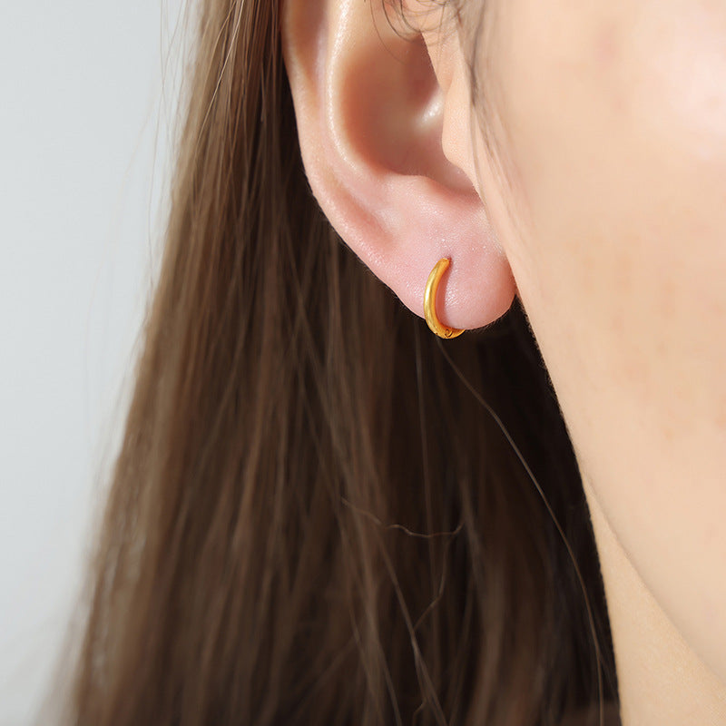 Gold-Tone Classic Rounded Hoop Earrings