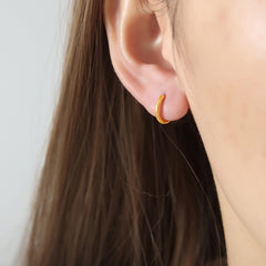 Gold-Tone Classic Rounded Hoop Earrings