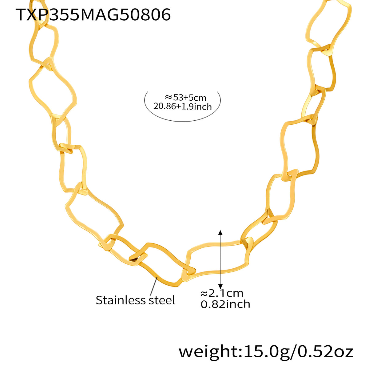 18K Gold-Plated Irregular Link Jewelry