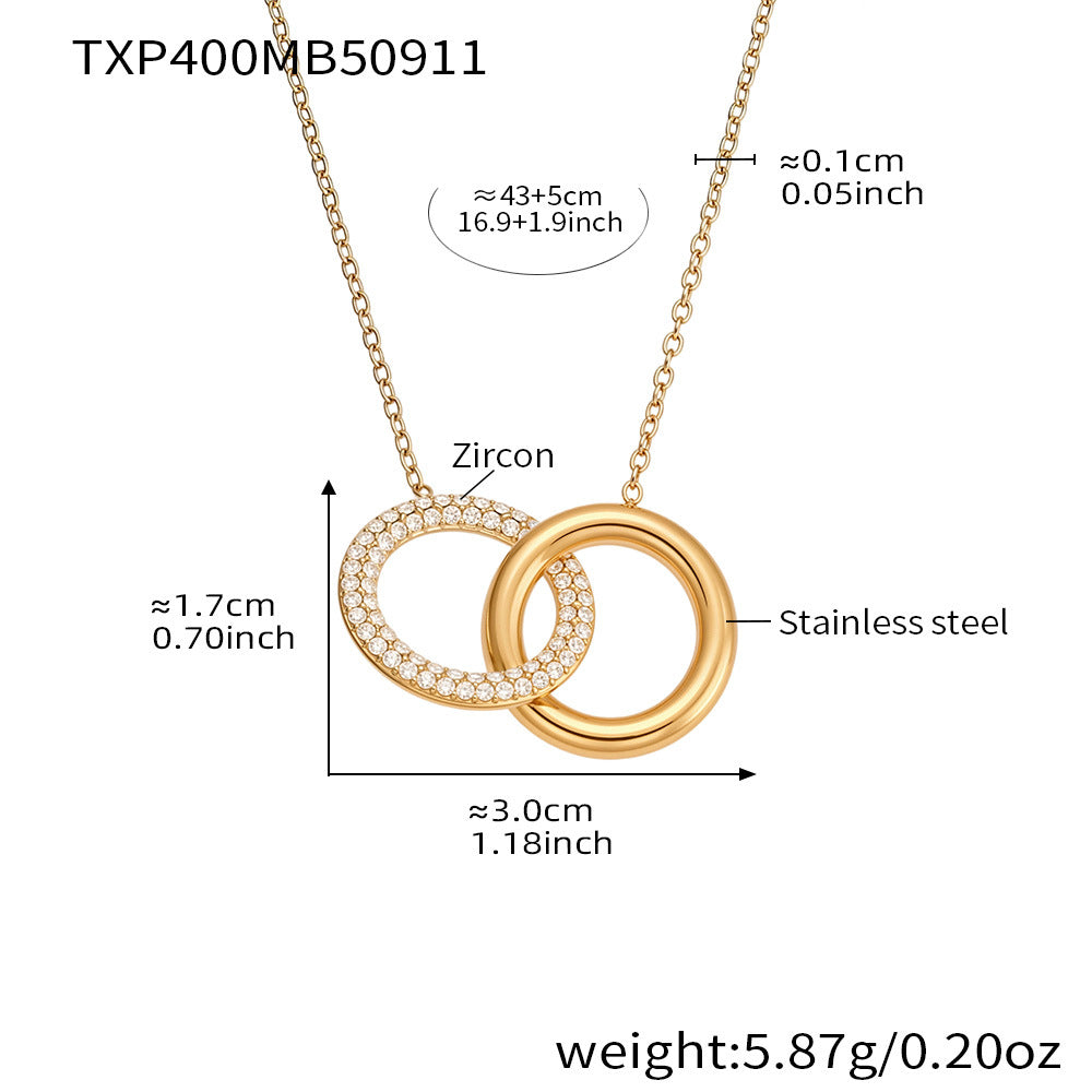 18K Gold-Plated Interlocking Circle Jewelry