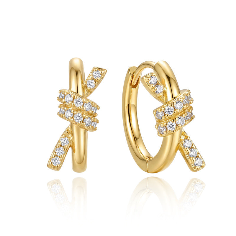 Nadine Vintage-Inspired Pavé Knot Hoop Earrings