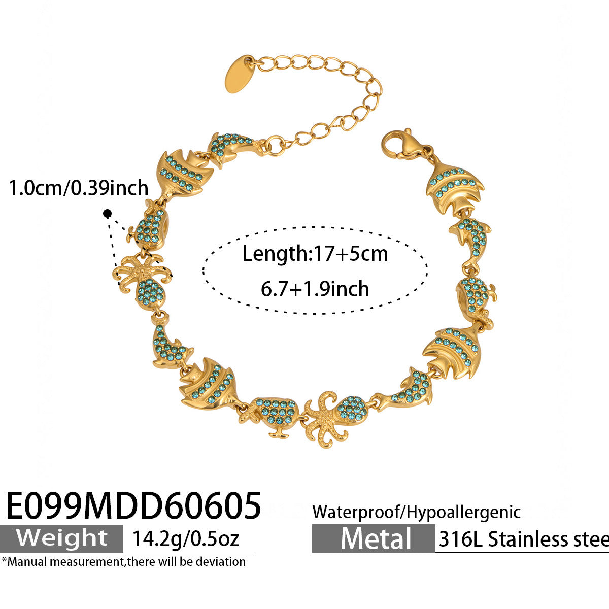 Ocean Charm Cubic Zirconia Bracelets