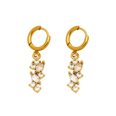 Cubic Zirconia Cluster Drop Earrings & Pendant