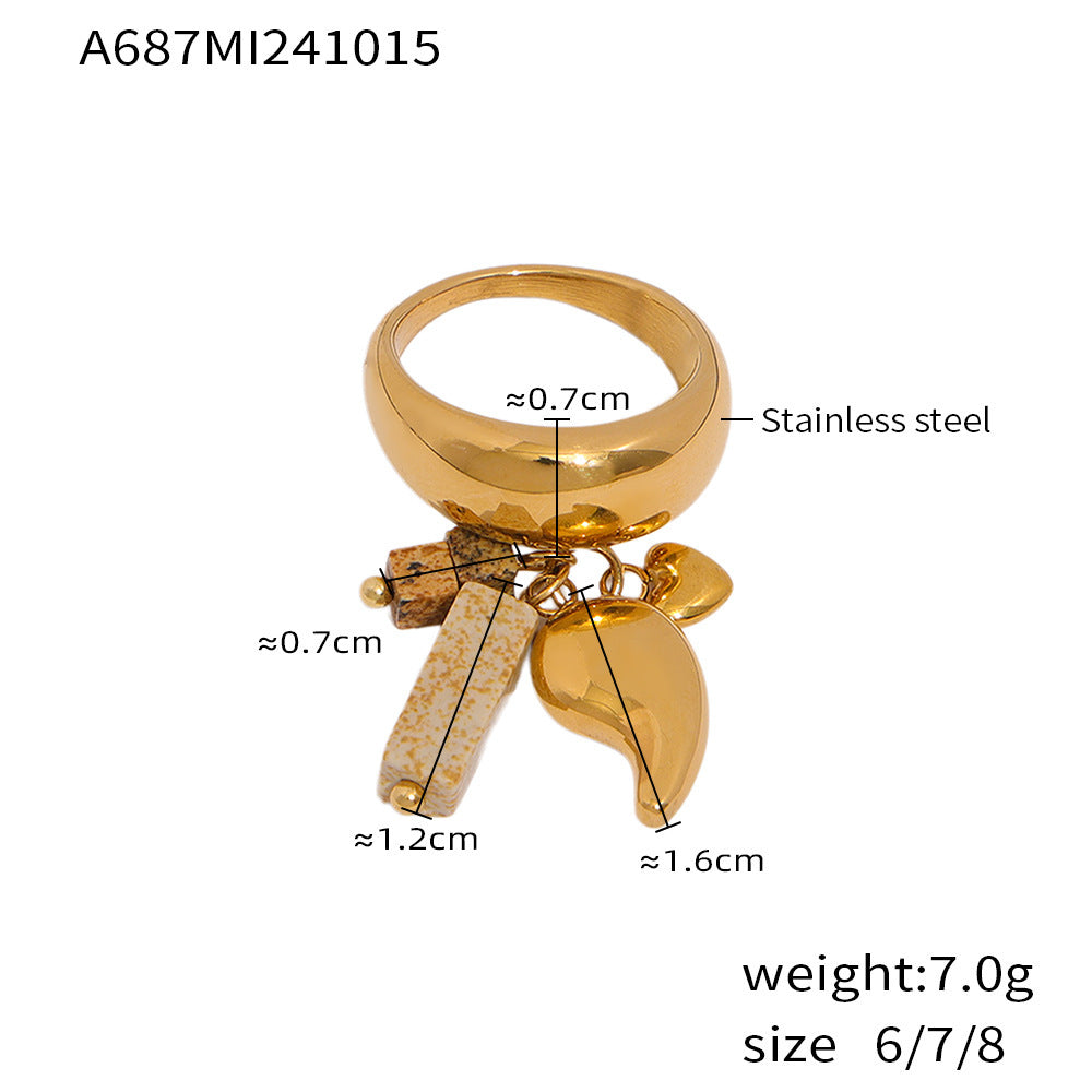 Sculptural Charm-Accent Ring