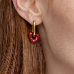 Camille Vintage-Inspired Heart Huggie Earrings