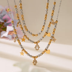 Two-Tone Charm Necklace & Bracelet