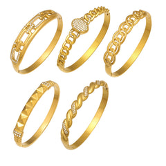 18K Gold-Plated Twisted and Sparkling Bangle Designs