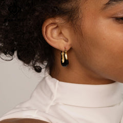 Marielle Vintage-Inspired Enamel Oval Stud Earrings