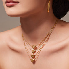 18K Gold-Plated Heart Initial Pendant Necklace