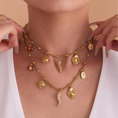 18K Gold-Plated Mixed Charm Necklace