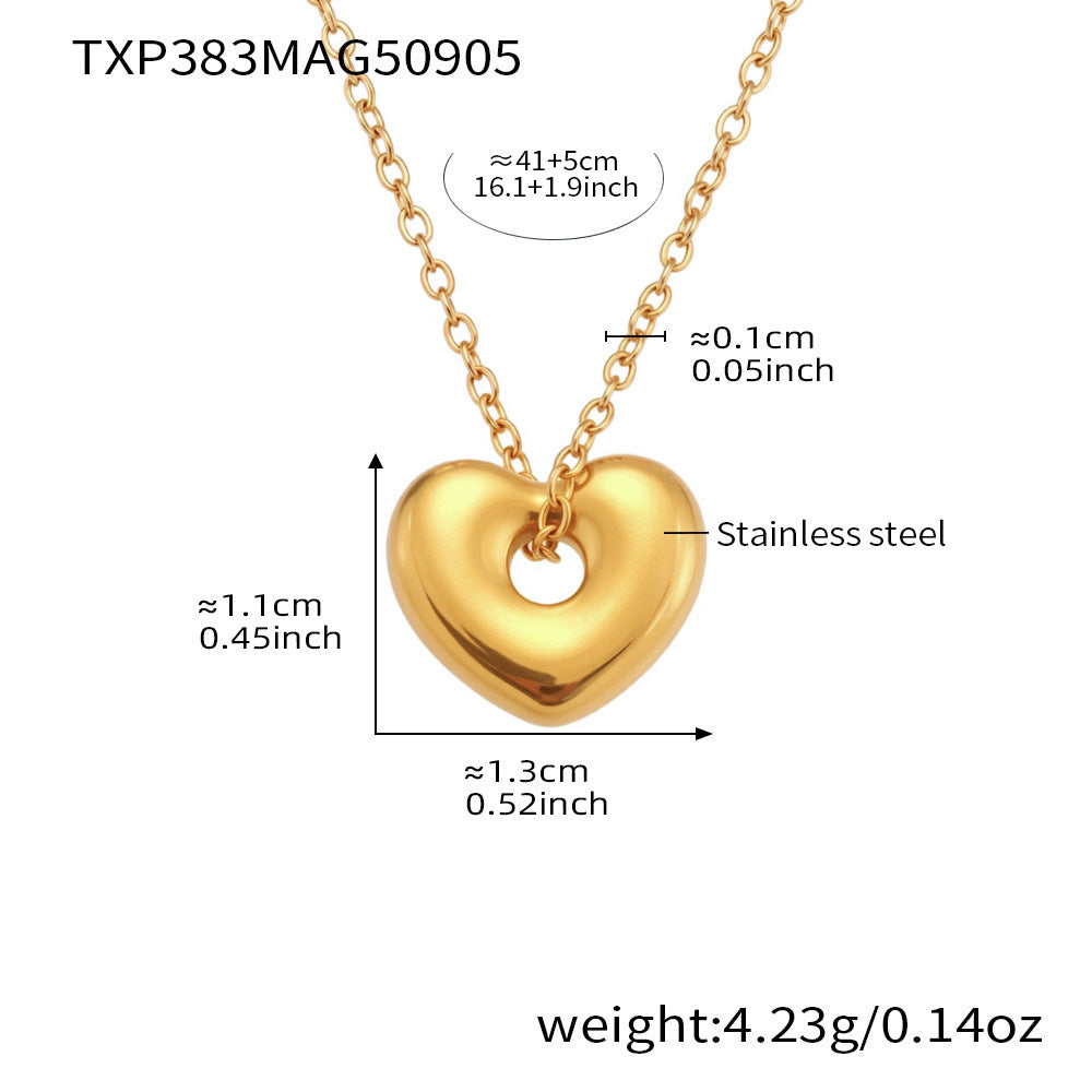 18K Gold-Plated Heart Necklace & Earrings