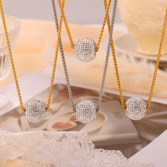 Sparkling Round Ball Pendant Necklace