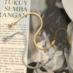 Flat Snake Chain Necklace & Bracelet